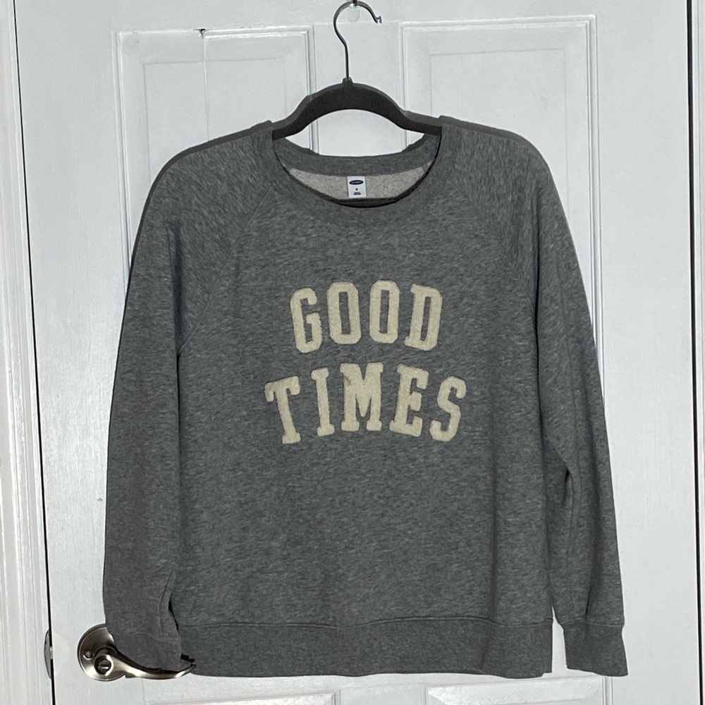 Old Navy “Good Times” grey sweater